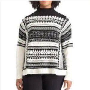 Chaps Nordic Jacquard Mockneck Sweater